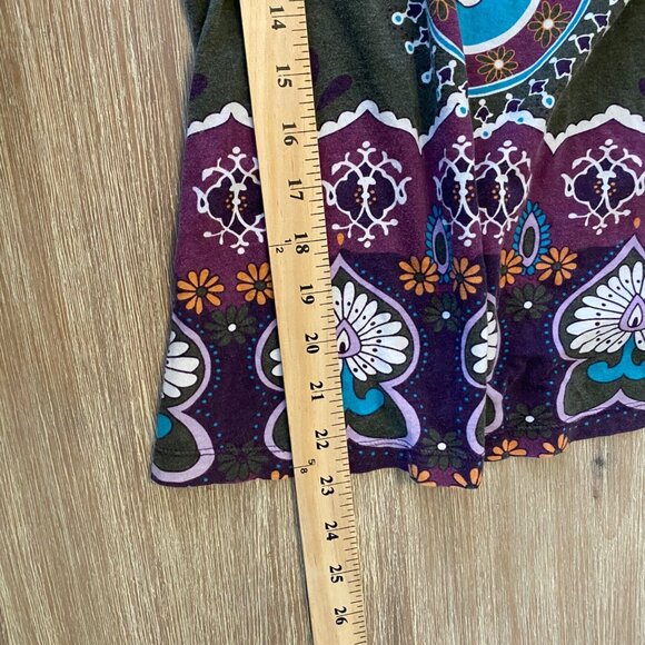 Lucky Brand Top Juniors Short Sleeves Paisley Purple Size M Boho Hippie 90's Y2K - Picture 11 of 11